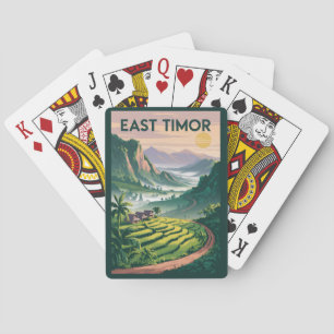 Baralho Ilustração de Campos do Timor-Leste Viagem Arte Vi