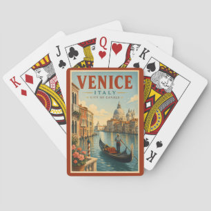 Baralho Ilustração de Canais de Veneza Itália Arte de Viag