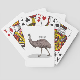 Baralho Ilustração de desenho animado de aves da Emu