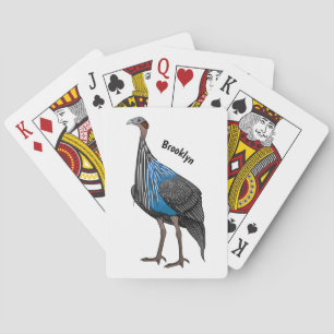 Baralho Ilustração de desenho animado de aves guineafowl v