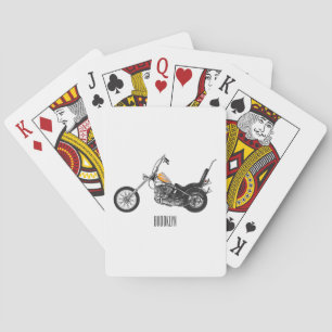 Baralho Ilustração de desenho animado de motocicleta Chopp