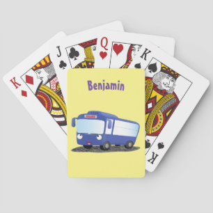 Baralho Ilustração de desenho animado de ônibus moderno