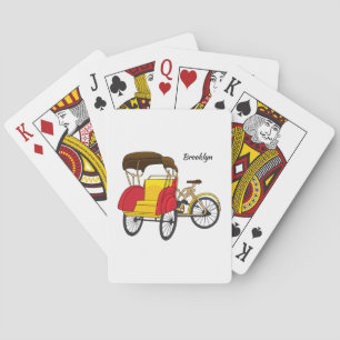 Baralho Ilustração de desenho animado de pedicab rickshaw