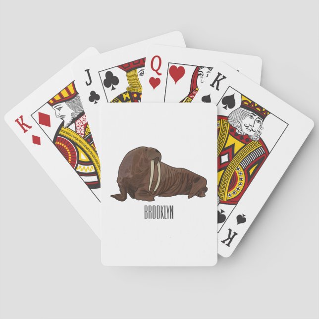 Baralho Ilustração de desenho animado de Walrus (Verso)