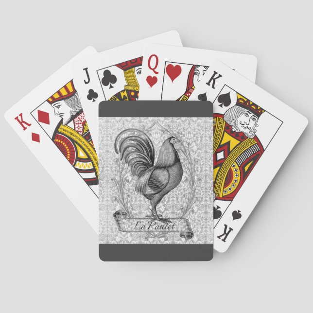 Baralho Ilustração de Galinha Vintage (Verso)