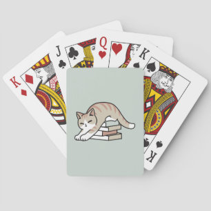 Baralho Ilustração de Gato do Livro ao Longo - Enrolada e 