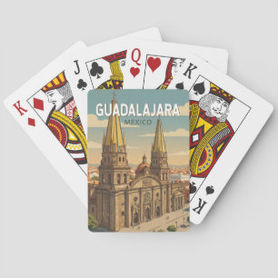 Baralho Ilustração de Guadalajara México Arte de Viagem Vi