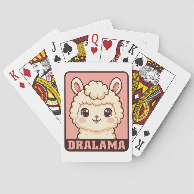 Baralho Ilustração de lhama fofa design (Verso)