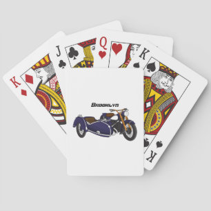 Baralho Ilustração de motocicleta roxa Sidecar