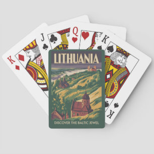 Baralho Ilustração de Paisagem da Lituânia Arte de Viagem