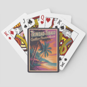 Baralho Ilustração de Paisagem de Trinidad e Tobago Viagem