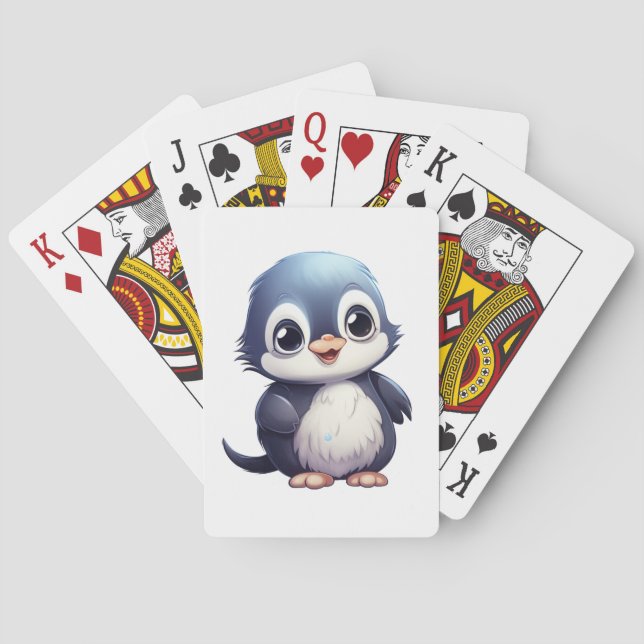 Baralho Ilustração de pinguim de desenho animado (Verso)