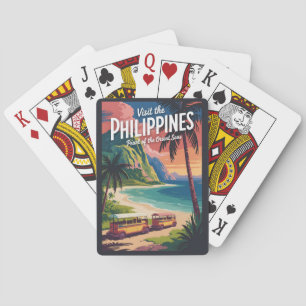 Baralho Ilustração de Praia das Filipinas Arte de Viagem V