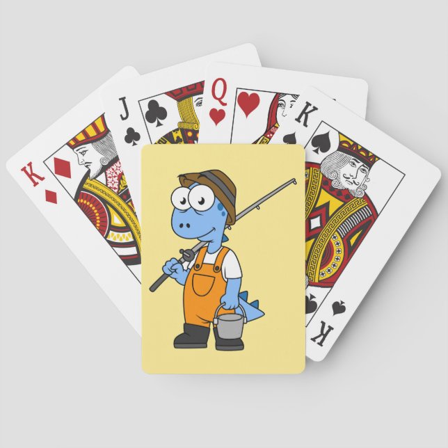 Baralho Ilustração De Um Pescador De Allosaurus. (Verso)