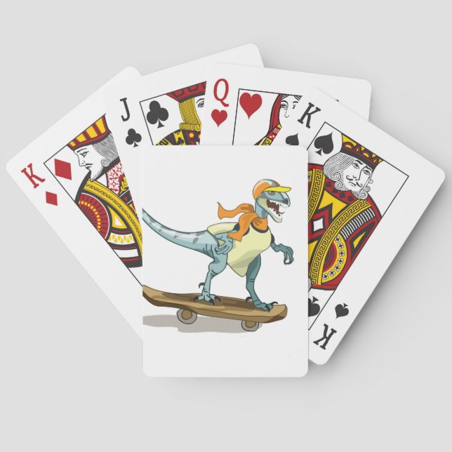 Baralho Ilustração De Um Skate De Raptor. (Verso)