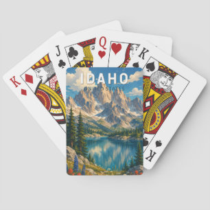 Baralho Ilustração de viagem de arte vintage de Idaho