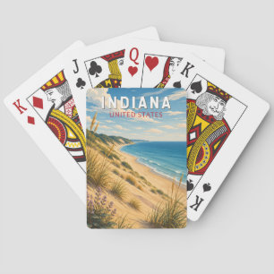 Baralho Ilustração de Viagem de Arte Vintage de Indiana