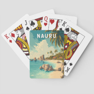 Baralho Ilustração de Viagem de Arte Vintage de Nauru
