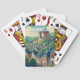 Baralho Ilustração de Viagem de Arte Vintage Luxemburgo
