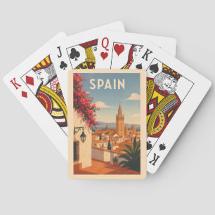 Baralho Ilustração de Viagem de Arte Vintage Sevilha Espan