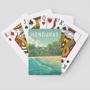 Baralho Ilustração de viagem de Honduras Arte Vintage