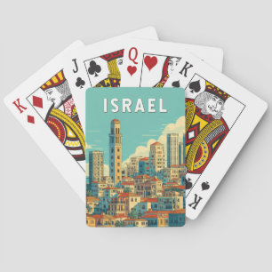 Baralho Ilustração de viagem de Israel Arte Vintage