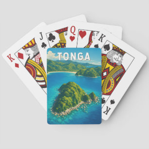 Baralho Ilustração de viagem de Tonga Arte Vintage