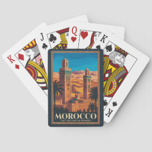Baralho Ilustração de viagem do deserto de Marrocos Arte V