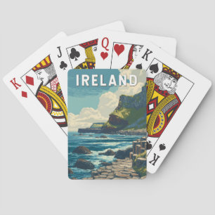Baralho Ilustração de Viagem Irlanda Arte Vintage