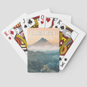 Baralho Ilustração de viagem vintage da Costa Rica