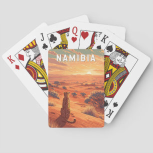 Baralho Ilustração de viagem vintage da Namíbia