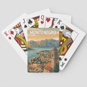 Baralho Ilustração de viagem vintage de Montenegro