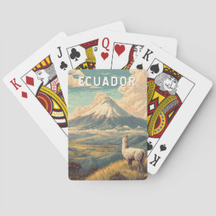 Baralho Ilustração de viagem vintage do Equador