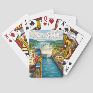 Baralho Ilustração de viagem vintage do Panamá