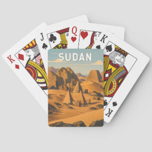 Baralho Ilustração de viagem vintage do Sudão