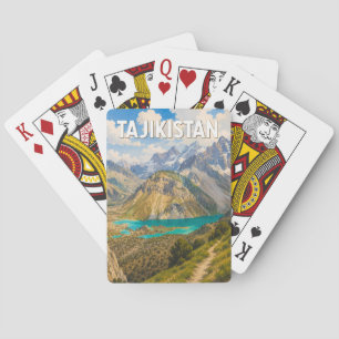 Baralho Ilustração de viagem vintage do Tajiquistão