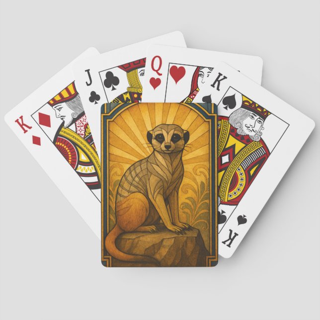 Baralho Ilustração do Art Deco Meerkat (Verso)
