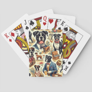 Baralho Ilustração do Cachorro Retro Boxer