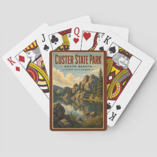 Baralho Ilustração do Parque Estadual de Custer Dakota do 