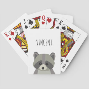 Baralho Ilustração personalizada do raccoon moderno em u