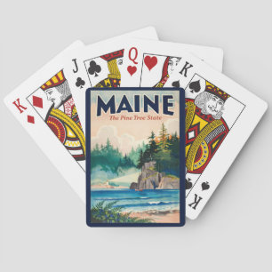 Baralho Ilustração Pintura da Casa de Luz do Maine Viagem
