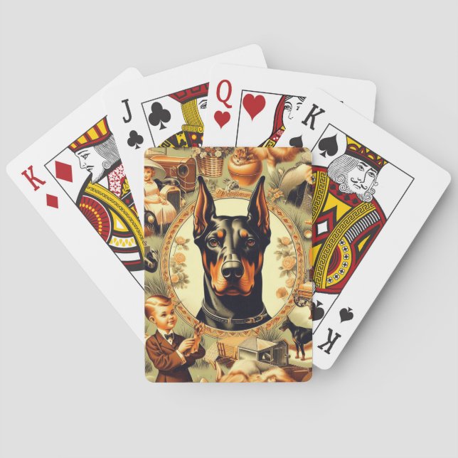 Baralho Ilustração Vintage Doberman (Verso)