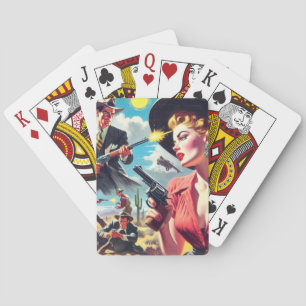 Baralho Ilustração Vintage Pulp Western