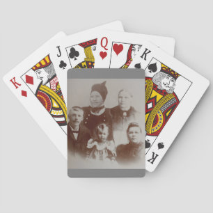 Baralho Imagem B&W de Foto de Colagem da Família Antica