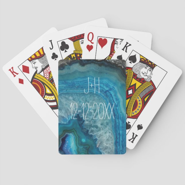 Baralho Imagem de Cristal de Agato Mineral de Rock Azul (Verso)