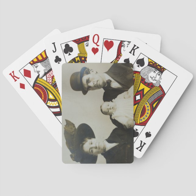 Baralho Imagem de Fotografia B&W RPPC da Família Bowler (Verso)