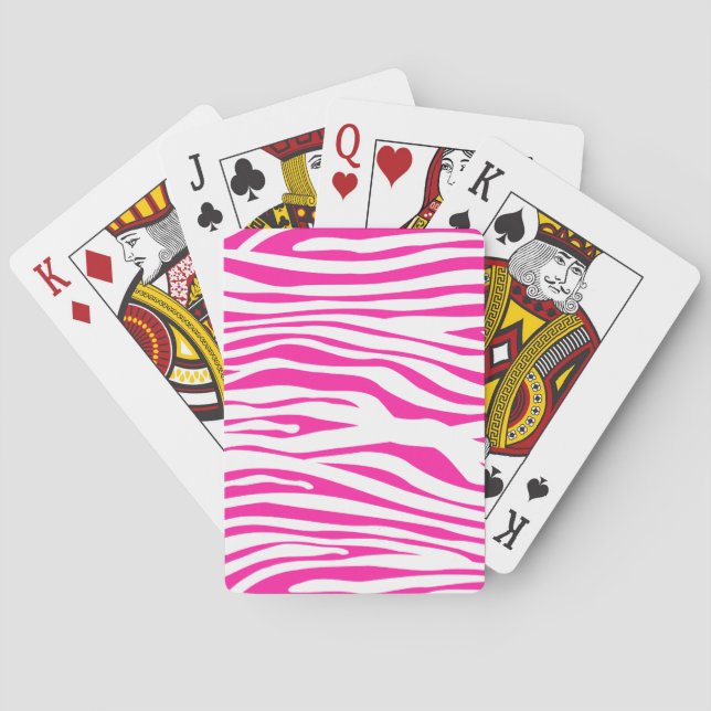 Baralho Impressão animal com padrão de faixa de zebra rosa (Verso)
