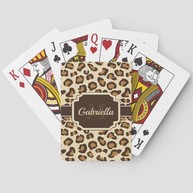 Baralho Impressão bonito do leopardo (Verso)