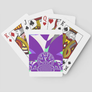 Baralho Impressão de Arte do Caleidoscópio Ciano Azul Retr