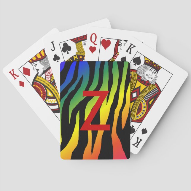 Baralho Impressão de Zebra Arco-íris (Verso)